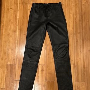 Fleur B. London Real Leather Leggings Black Made in England Genuine Leather | S